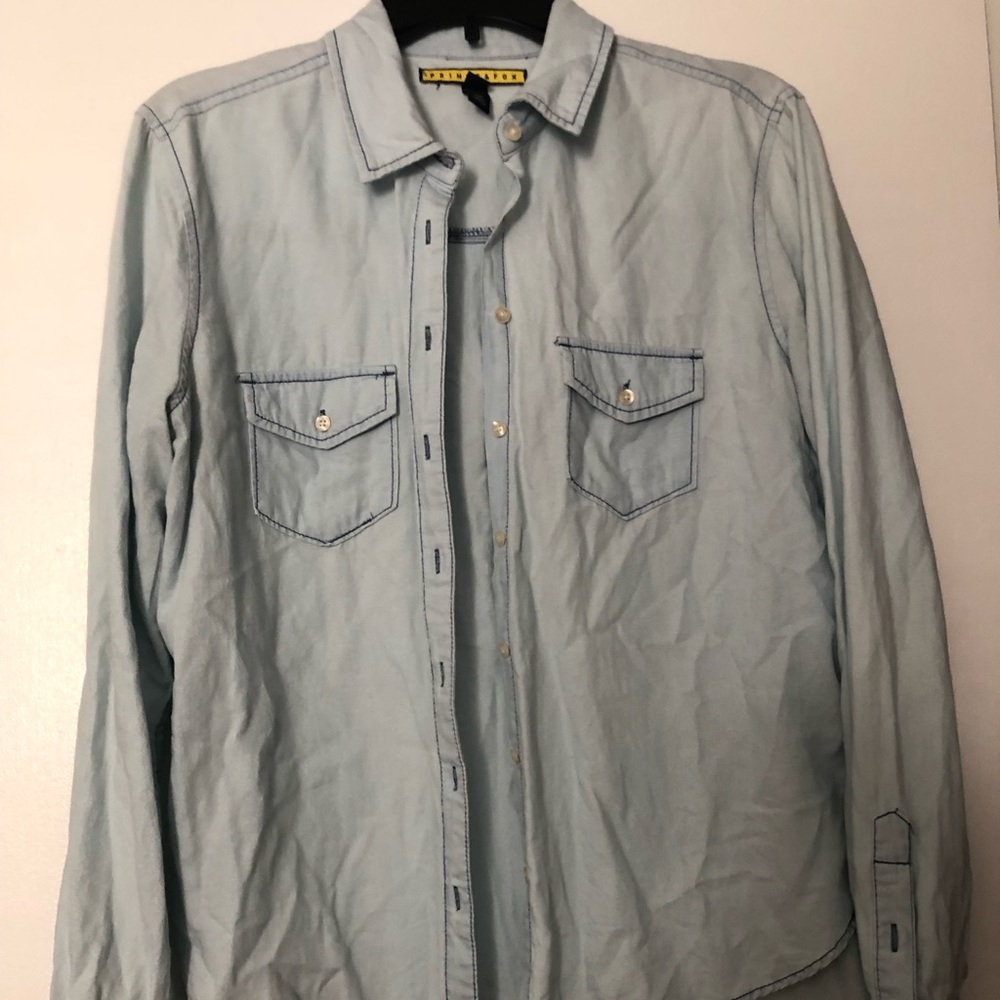 Denim button up, really cute and stylish!